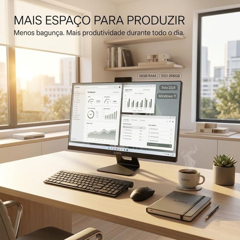 Computador All in One Intel Core I7 Ssd 256gb 16Gb Ram Tela 23,8